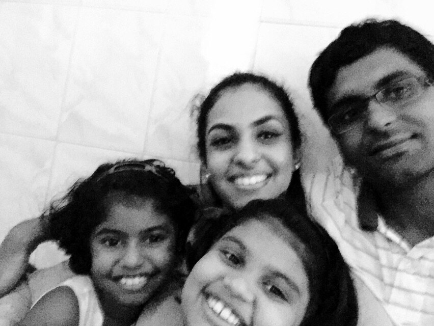Levi, Becky, Raichu and Reeba, the four cousins, in a close selfie