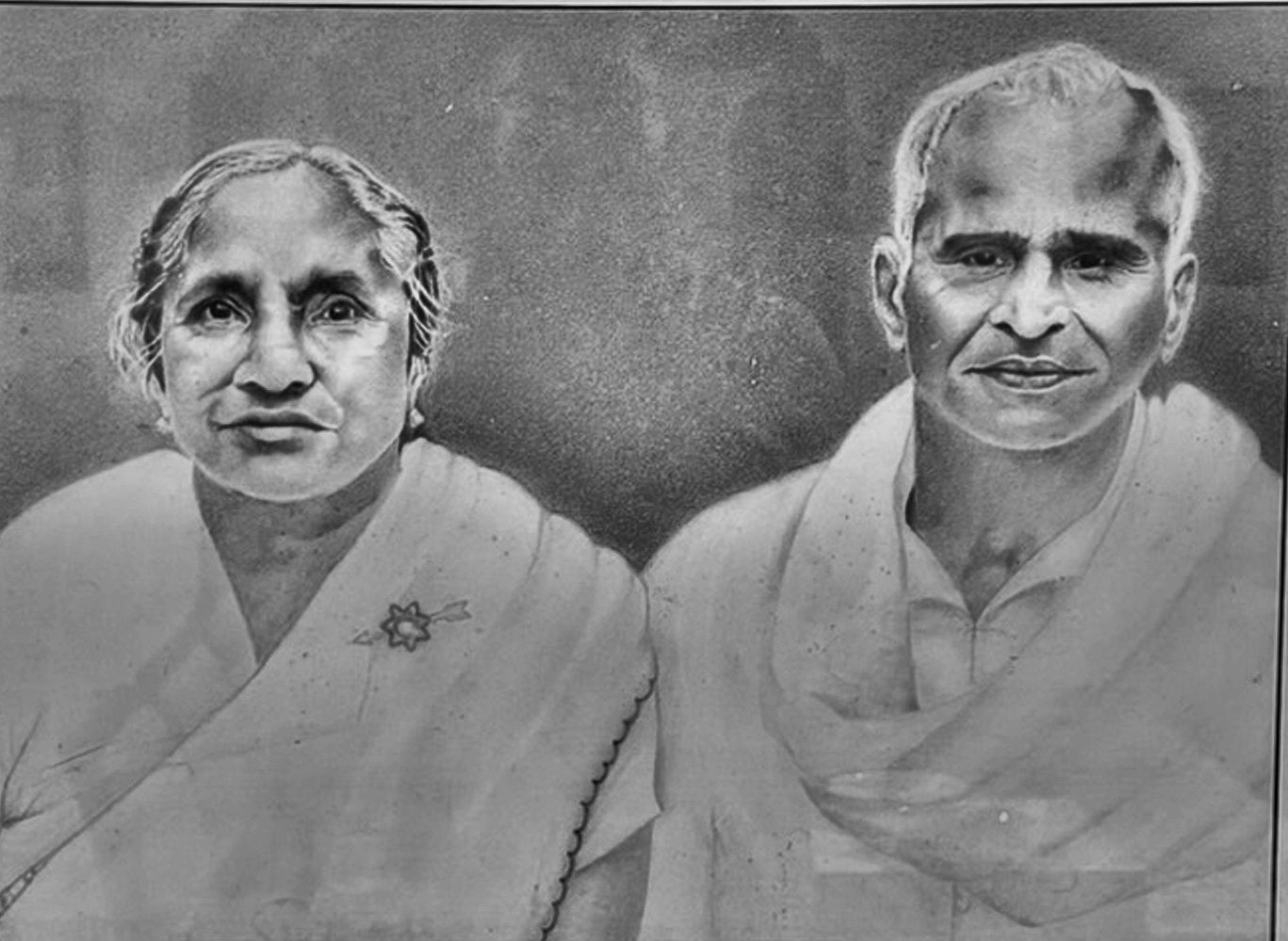 Pencil portrait of Chandy Kurian, Kuriachan, and Raheal